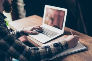 Person working on laptop