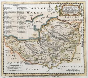 map of somerset engraved by Van Langeren